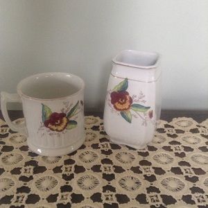 Vintage Wood& Son Vase & Cup Ironstone